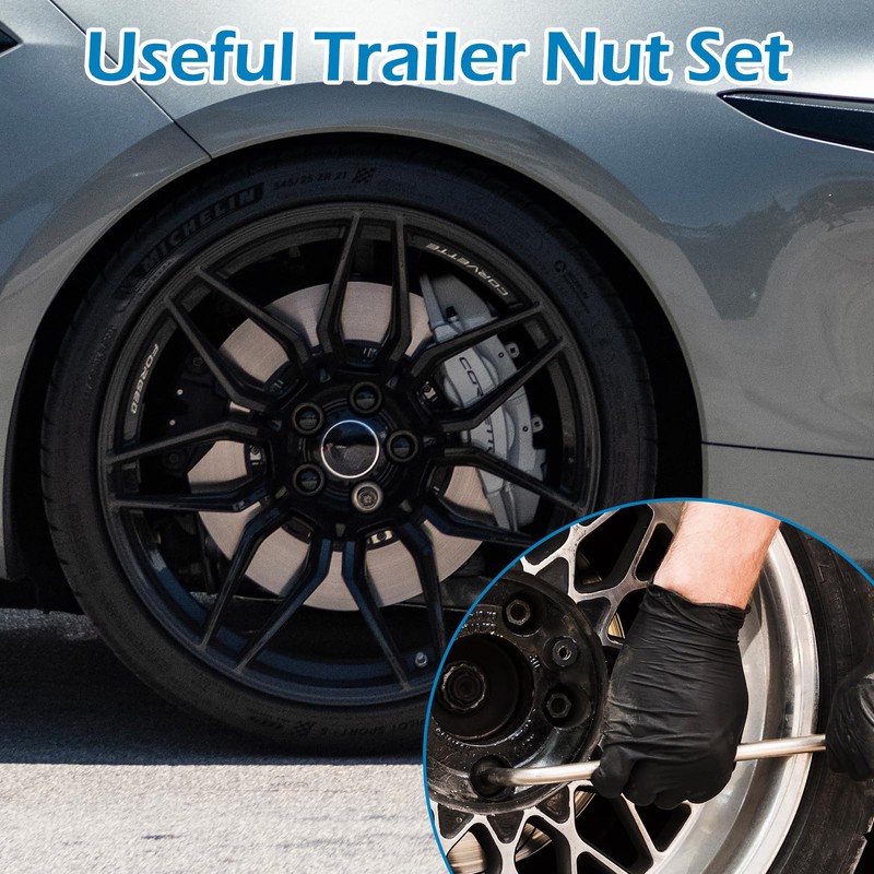 2 Set Trailer Axle Nut Kit Castle Nut Kit for
