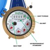 Watflow DN15 Vertical Water Meter with 1/2" NPT Couplings, Heavy