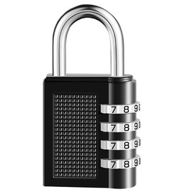 Combination Lock 4 Digit Padlock with ShortShackle for School Gym Locker, Fence, Sports Locker,Toolbox,Case(Black)