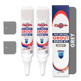 ZippySolve Tile Grout, Repair Kit, 2 Pack Grout Filler, Restore & Renew Tile Joints Line, Fast Drying Tile Grout Paint Squeeze Tube for Bathroom Shower Kitchen Floor, Waterproof (17.6 oz, Grey)