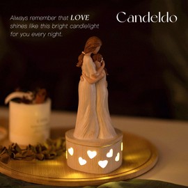 Candeldo Gifts for Daughter Mom Birthday: Unique Candle Holder Mothers Day Sentimental Gift Ideas from Daughter Tealight Holders Decor Mother Daughter Figurines Meaningful Home Decor