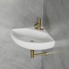 ANGLE CORNER MOUNT SINK, WHITE, SINGLE HOLE