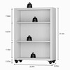 FUSUNBAO 3-Tier Bookshelf with Wheels Book Storage Organizer Bookcase Floor