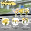 VBGURR 3Pcs Mini Daisy Car Decor Set, Cute Dashboard Ornaments