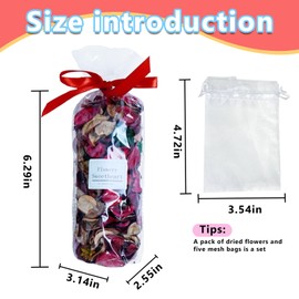 DIY Sweet Floral Heart Shaped Dry Flower Sachet Set+| Home, car, and Gift Preparation | Natural Berries, Roses, and Vanilla Musk | Eco refillable Bags (5 Bags+Flowers)