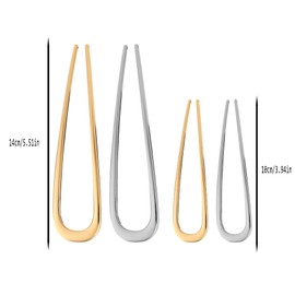 4pcs WezxrauoFrench Hair Pins for Women, U-Shaped Alloy Hair Clips for Thick Hair, Gold & Silver 2-Size Set for Bun, Updo & Chignon, Elegant Bridal Gift
