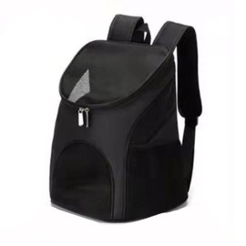 Pet Breathable Backpack Shockproof Foldable Cat Travel Carrier with Carry Handle for Pets Cats L(34x30x40cm/13.4x11.8x15.7in) Black