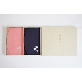 Crepe Reiwa Embroidered Gold Seal Set (Plum / Orchid)