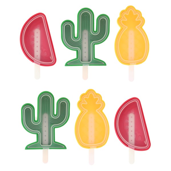 Set of 6 DIY Ice Lollies with Stick - Pineapple,