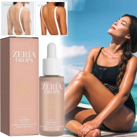 Unbranded Zeria Drops Sunless Tanning Drops Natural Boost Melanin Enhancing Skin Tone 60ml - 1*Bottle 60ml (Drops)
