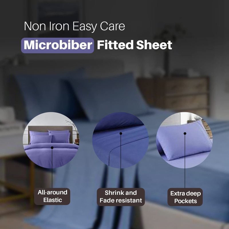 Fitted Bed Sheets 30cm 12 inch Deep Soft Comfy Microfiber