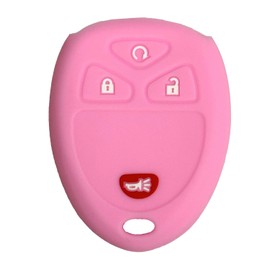 Key Fob Cover for Denali Equinox: 4 Buttons Silicone Remote Case Protector Fit for Chevy Silverado 4500HD 5500HD 6500HD 2500 3500 Equinox Sierra 2500HD 3500HD 20952474 20868672 2007 to 2014 (Pink)