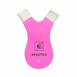 BEAUTICS Eyelash Y Comb lash Lift and Tint, Stainless Steel Brush Eyelash Extension Clean up Softly (PINK)