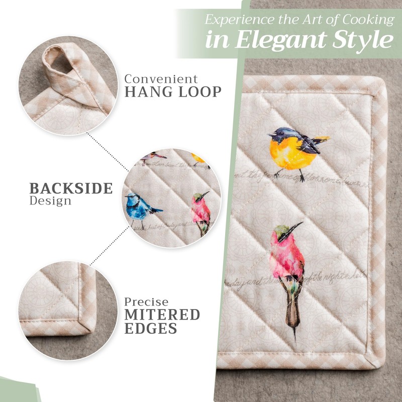 Maison d' Hermine Spring/Summer Set with Oven Gloves and Pot