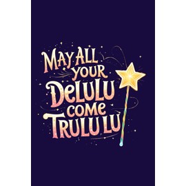 Aesthetic Dreamy Notebook – Lined Journal 200 Pages – Quote 'MAY ALL YOUR DELULU COME TRULULU' – Magical & Funny Gift for Manifestation Girlies, ... Notes, Glow-Up Plans, Journaling & Wishlists