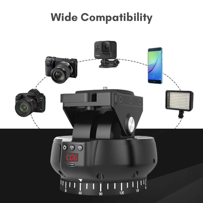 Andoer YT1200 Motorized Pan Tilt Head 2axis Panoramic Head 360