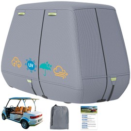 Nukugula 800D Waterproof Golf Cart Cover 2/4/6 Passenger, Heavy Duty Solution-Dyed Polyester UPF 50+, Universal Fits for EZ GO Yamaha Club Car