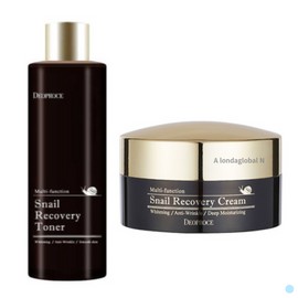 Deoproce Snail Recovery Elasticity Toner + Moisturizing Cream / 디오프러스 달팽이 리커버리 탄력 토너 + 보습 크림