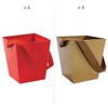 Cardboard Buckets with Ribbon Handle Kit Gold & Red -