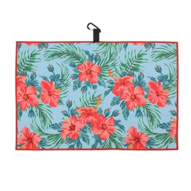 SHABIER Golf Towel with Hibiscus Design Golf Microfiber Waffle Pattern Golf Towel