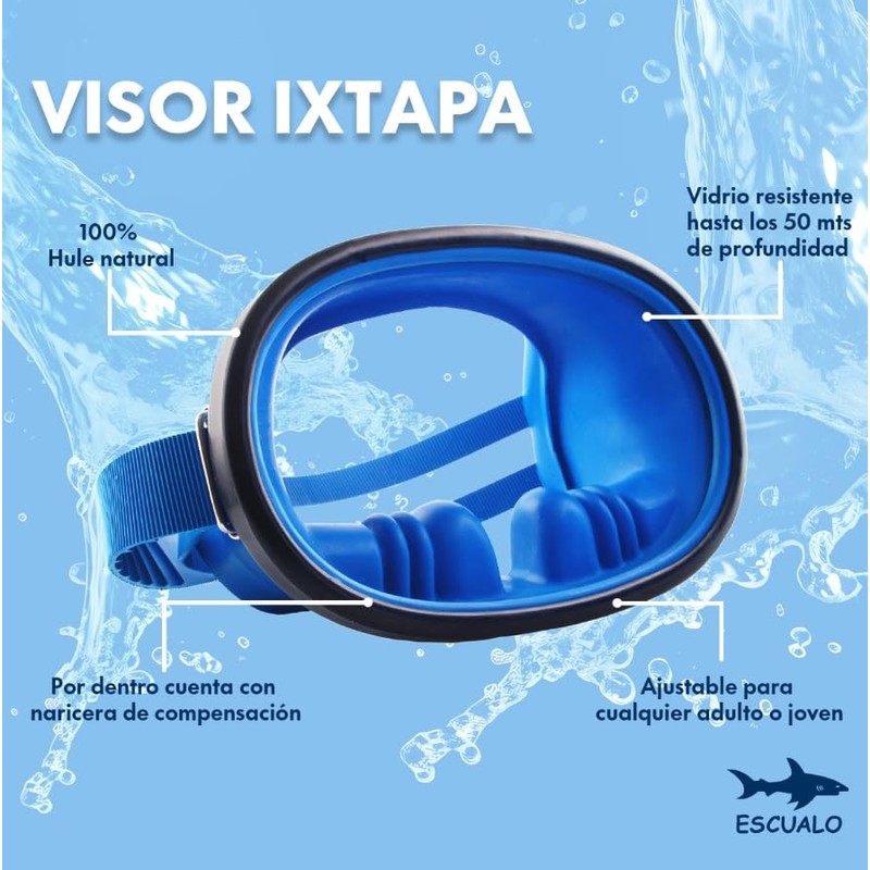 escualo l Mascara de Buceo l Modelo Ixtapa l Accesorio