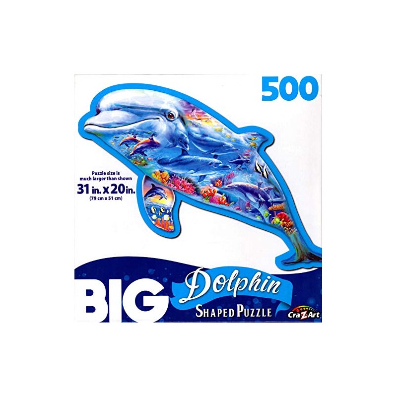 Big Dolphin Shaped 500 Piece Puzzle