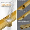 EBYTE Linear Shower Drain, 12 Inch Brushed Gold 304 Stainless