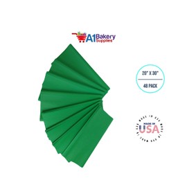 Kelly Green Gift Wrap Tissue Paper 20 Inch X 30 Inch - 48 Sheets Premium Tissue Paper A1 Bakery Supplies Made in USA