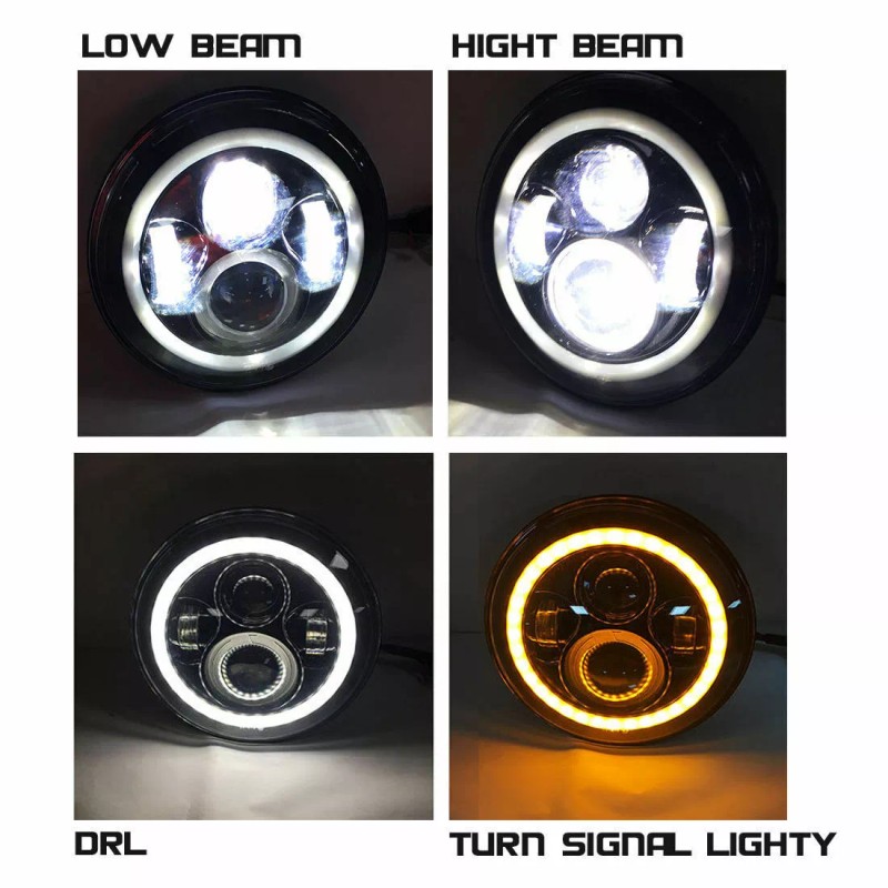 For Kenworth T2000 Truck 7" inch Round LED Headlights +
