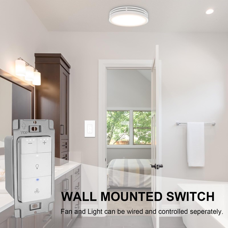 Akicon Dimmer Switch for Bathroom Fan, Fan Control and Dimmer