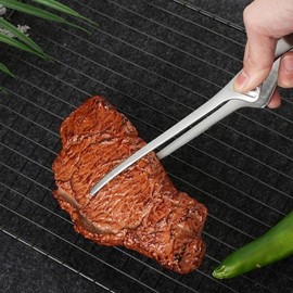 Multipurpose Stainless Steel Cooking Tongs for Camping and Mukbang Meat Tongs 5ea