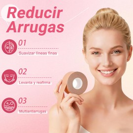 2 Rollos Cinta Antiarrugas para Levantar Cara,Parche Lifting 2.5cm*5m/Rollo Cinta Antiarrugas para Cara que Reduce Arrugas, Papada y Flacidez, Reafirma la Piel, Suave y Elástica para No Irritar la Piel