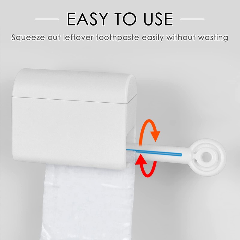 Linkidea 2 Pack Wall Mounted Manual Toothpaste Tube Squeezer, Rotatable