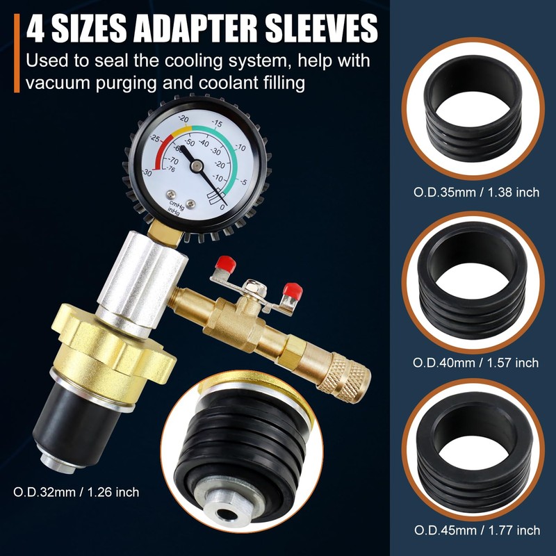 ADAFIRST Automotive Radiator Coolant Vacuum Refill Tool Kit, Engine Cooling