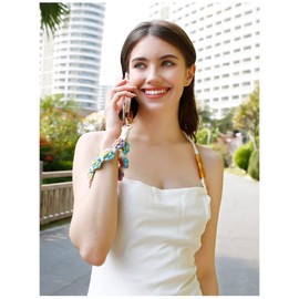 Handmade weave Keychain Boho Keychain Country style Wrist Lanyard Handmade Holder for Women (Style1, One Size)