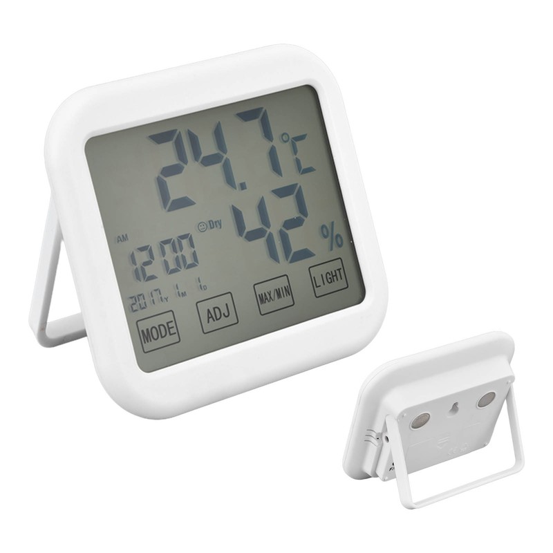 Digital Thermometer Smart Touch Settings Alarm Clock Function Temperature Humidity