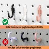 HUHOLE 100 Pack Pegboard Plastic Hooks – J Shape Peg