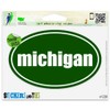 Michigan State Green Oval Vinyl Car Bumper Window Sticker 3" x 2"