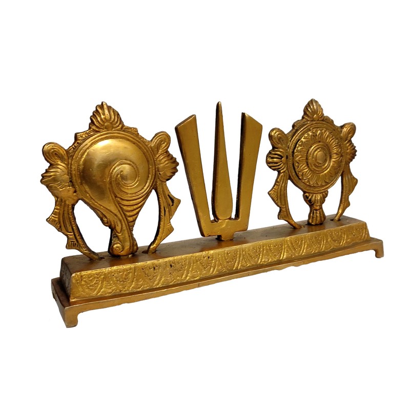 Purpledip Brass Idol Tirupathi Balaji Shankh Chakra Tilak: Padmanabha Swami