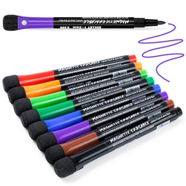 ANYUKE ANYUKE Whiteboard Stifte Whiteboard Marker: 8 Farbe Whiteboard Stift Boardmarker mit Schwamm Magnete, Dry Erase Marker für Magnettafel Flipchart, Abwischbare Stifte Lehrer Zubehör Schule Zuhause Büro