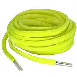 MiracleCat Half Round Shoelaces for Sneakers with Metal Aglets Bright Green Color 140CM