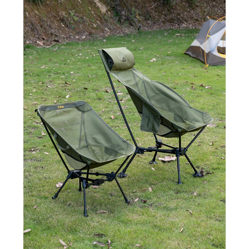 iClimb Ultralight Compact Camping Folding Beach Chair with Anti-Sinking Large