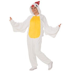 Rubies Adult Comfy Wear One-Piece Hooded Costume Jumpsuit, Chicken, Small/Medium