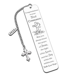First Communion Gifts for Girls First Communion Gifts for Boys 1st Holy Communion Confirmation Gifts Bookmark for Women Men Baptism Gifts for Women Religious Easter Basket Stuffers