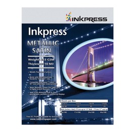 Inkpress Metallic Paper, 255 gsm, 10 mil, Metallic Satin Surface, 8.5x11", 20 Sheets