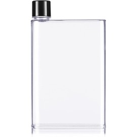 Flat Drink Cold Water Bottle, Reusable Slim A6 Bottle, Portable Leak Proof Plastic Memo Paper Water Bottle (350ml)