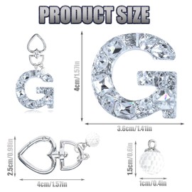 YSUY Sparkly Initial Letter Charm Keychain, Women's Bling Cup Accessories, Mini Backpack Bag Charm, Cute Heart Keychain Accessories for Girls, Women's Keychains for Car Keys, Good Gift Keychains (G)