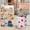 Cute Ladybug Laundry Hamper,Pink Flower Collapsible Laundry Basket with Handles