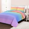 Lush Decor Rainbow Ombre 3 Piece Quilt Set, Full/Queen, Rainbow