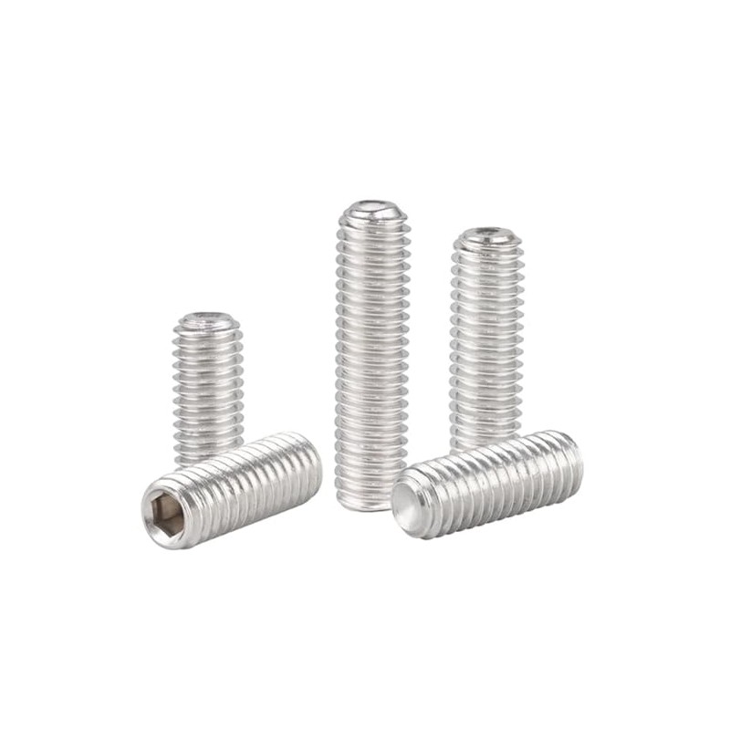 10Pcs #10-24x3/4 Hex Socket Set Grub Screws,Headless Cup Point,Flat Point